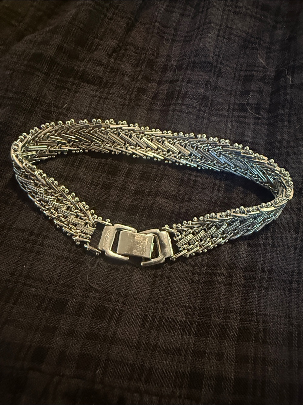 Vintage Silver Braided Chain Bracelet